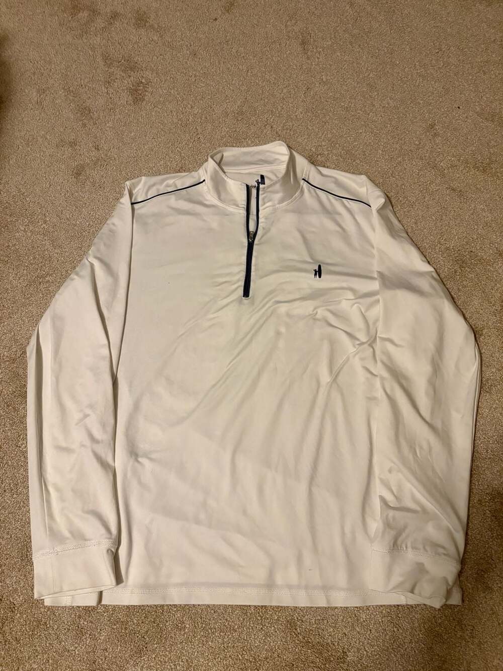 Johnnie-O Lammie 1/4 Zip Pullover Size XL White Prep-Formance